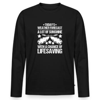 Rettungsschwimmer Wasserrettung Lifesaver - Männer Premium Bio Langarmshirt - Schwarz - Vorne - Nico (187cm)