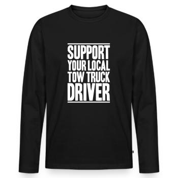 Conducteur de dépanneuse de service - T-shirt manches longues Premium bio Homme - noir - Devant - Nico (187cm)
