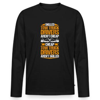 Conducteur de dépanneuse de service - T-shirt manches longues Premium bio Homme - noir - Devant - Nico (187cm)