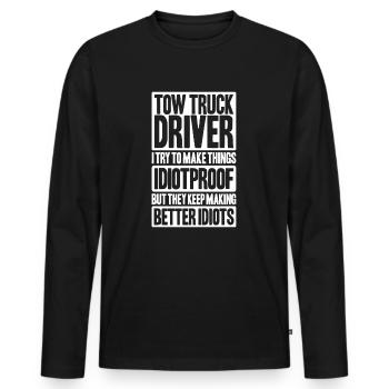 Conducteur de dépanneuse de service - T-shirt manches longues Premium bio Homme - noir - Devant - Nico (187cm)