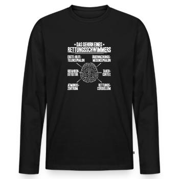 Rettungsschwimmer Wasserrettung Lifesaver - Männer Premium Bio Langarmshirt - Schwarz - Vorne - Nico (187cm)