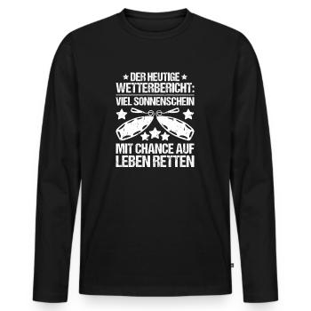 Rettungsschwimmer Wasserrettung Lifesaver - Männer Premium Bio Langarmshirt - Schwarz - Vorne - Nico (187cm)