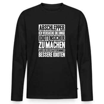 Abschlepper Abschleppdienst Tow Truck Driver - Männer Premium Bio Langarmshirt - Schwarz - Vorne - Nico (187cm)