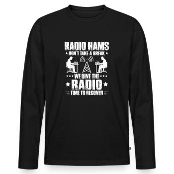 Amateurfunker Amateurfunk Radio Ham Amateur Radio - T-shirt manches longues Premium bio Homme - noir - Devant - Nico (187cm)
