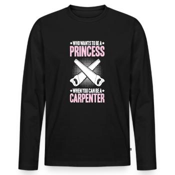 Zimmerer Zimmermann Zimmerei Carpenter Carpentry - Men's Premium Organic Long Sleeve Shirt - black - Front - Nico (187cm)