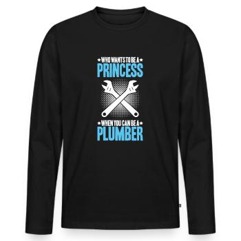 Plant mechanic plumber plumber sanitary heating - Men's Premium Organic Long Sleeve Shirt - black - Front - Nico (187cm)