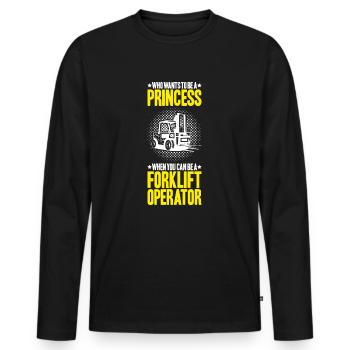 Forklift Driver Forklift Operator - Men's Premium Organic Long Sleeve Shirt - black - Front - Nico (187cm)