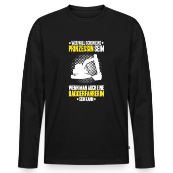 Baggerfahrer Baggerführer Heavy Equipment Operator - Männer Premium Bio Langarmshirt - Schwarz - Vorne - Nico (187cm)