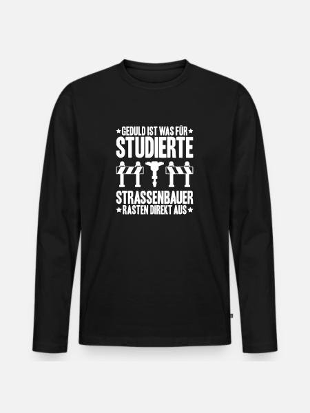 Straßenbauer Asphaltbauer Straßenbau - Männer Premium Bio Langarmshirt - Schwarz