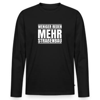 Straßenbauer Asphaltbauer Straßenbau - Männer Premium Bio Langarmshirt - Schwarz - Vorne - Nico (187cm)
