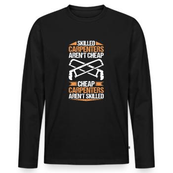 Zimmerer Zimmermann Zimmerei Carpenter Carpentry - Men's Premium Organic Long Sleeve Shirt - black - Front - Nico (187cm)