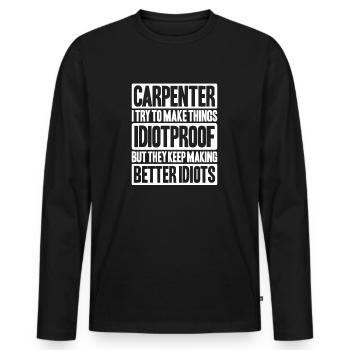 Zimmerer Zimmermann Zimmerei Carpenter Carpentry - Men's Premium Organic Long Sleeve Shirt - black - Front - Nico (187cm)