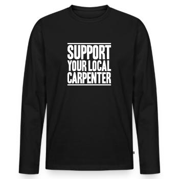 Zimmerer Zimmermann Zimmerei Carpenter Carpentry - Men's Premium Organic Long Sleeve Shirt - black - Front - Nico (187cm)