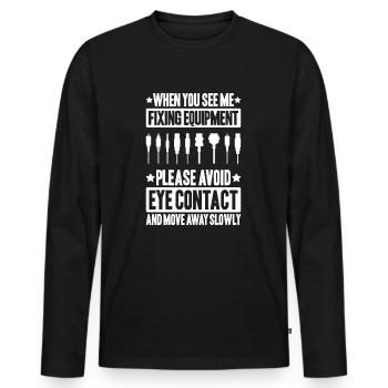 Veranstaltungstechniker Event Technician - Men's Premium Organic Long Sleeve Shirt - black - Front - Nico (187cm)