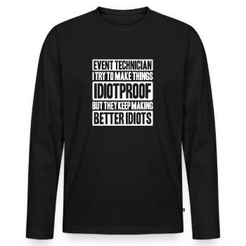 Veranstaltungstechniker Event Technician - Men's Premium Organic Long Sleeve Shirt - black - Front - Nico (187cm)