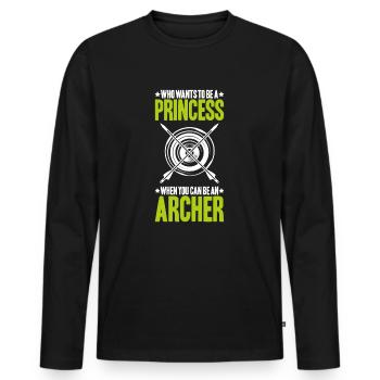 Bogenschütze Bogenschießen Bogen Archer Tir à l’arc - T-shirt manches longues Premium bio Homme - noir - Devant - Nico (187cm)