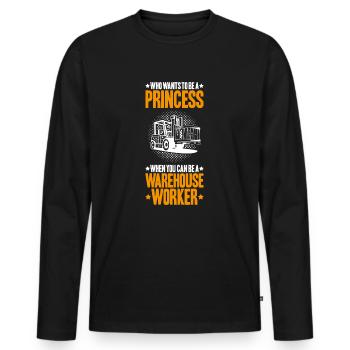 Fachkraft für Lagerlogistik Warehouse Worker Lager - Männer Premium Bio Langarmshirt - Schwarz - Vorne - Nico (187cm)