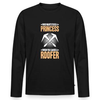 Roofer Roofing Roofing Roofing Roofers Roofing - Men's Premium Organic Long Sleeve Shirt - black - Front - Nico (187cm)