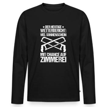 Zimmerer Zimmermann Zimmerei Carpenter Carpentry - Männer Premium Bio Langarmshirt - Schwarz - Vorne - Nico (187cm)