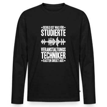 Veranstaltungstechniker Event Technician - Männer Premium Bio Langarmshirt - Schwarz - Vorne - Nico (187cm)