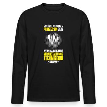 Veranstaltungstechniker Event Technician - Männer Premium Bio Langarmshirt - Schwarz - Vorne - Nico (187cm)