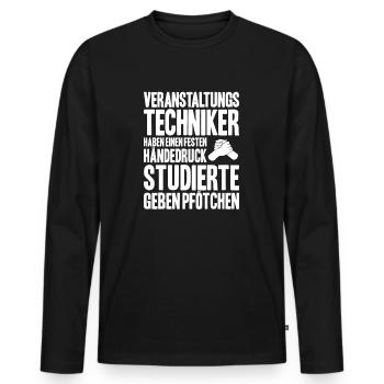 Veranstaltungstechniker Event Technician - Männer Premium Bio Langarmshirt - Schwarz - Vorne - Nico (187cm)