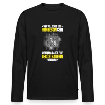 Gerüstbauer Gerüstbau Gerüstmonteur Scaffolder - Männer Premium Bio Langarmshirt - Schwarz - Vorne - Nico (187cm)
