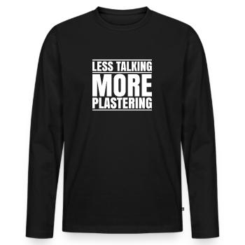 Stuckateur Plasterer Stukkateur Gipser Verputzer - Men's Premium Organic Long Sleeve Shirt - black - Front - Nico (187cm)