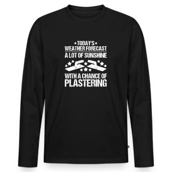 Stuckateur Plasterer Stukkateur Gipser Verputzer - Men's Premium Organic Long Sleeve Shirt - black - Front - Nico (187cm)