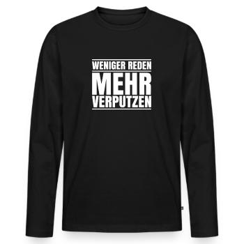 Stuckateur Plasterer Stukkateur Gipser Verputzer - Männer Premium Bio Langarmshirt - Schwarz - Vorne - Nico (187cm)