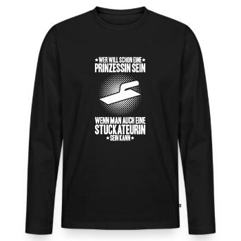 Stuckateur Plasterer Stukkateur Gipser Verputzer - Männer Premium Bio Langarmshirt - Schwarz - Vorne - Nico (187cm)