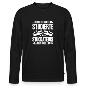 Stuckateur Plasterer Stukkateur Gipser Verputzer - Männer Premium Bio Langarmshirt - Schwarz - Vorne - Nico (187cm)