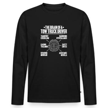 Service de remorquage Service de remorquage Conducteur de dépanneuse - T-shirt manches longues Premium bio Homme - noir - Devant - Nico (187cm)