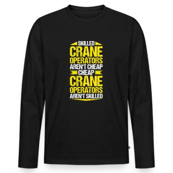 Kranführer Kranfahrer Kran Crane Operator - Männer Premium Bio Langarmshirt - Schwarz - Vorne - Nico (187cm)