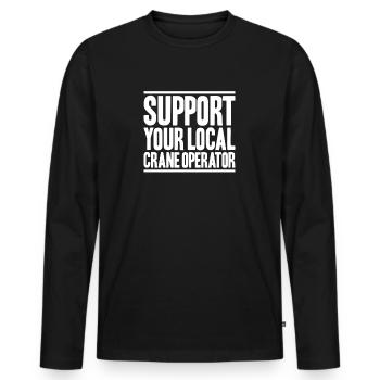 Kranführer Kranfahrer Kran Crane Operator - Männer Premium Bio Langarmshirt - Schwarz - Vorne - Nico (187cm)