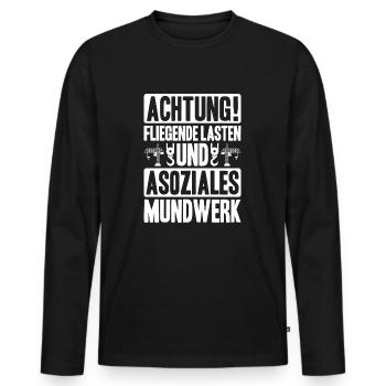 Kranführer Kranfahrer Kran Crane Operator - Männer Premium Bio Langarmshirt - Schwarz - Vorne - Nico (187cm)