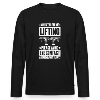 Kranführer Kranfahrer Kran Crane Operator - Men's Premium Organic Long Sleeve Shirt - black - Front - Nico (187cm)