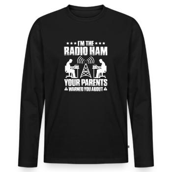 Amateurfunker Amateurfunk Radio Ham Amateur Radio - T-shirt manches longues Premium bio Homme - noir - Devant - Nico (187cm)