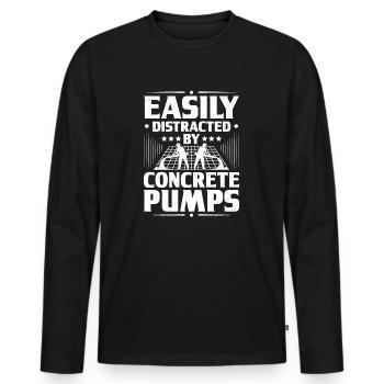 Betonbauer Stahlbetonbauer Concrete Worker - Männer Premium Bio Langarmshirt - Schwarz - Vorne - Nico (187cm)