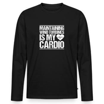 Service Technician Wind Turbines Wind Energy - Men's Premium Organic Long Sleeve Shirt - black - Front - Nico (187cm)