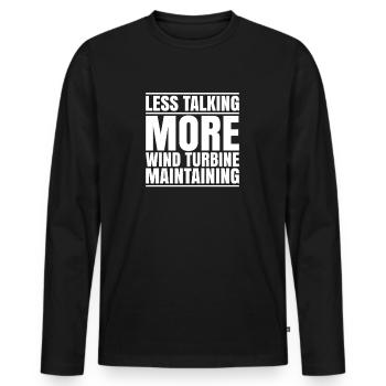 Service Technician Wind Turbines Wind Energy - Men's Premium Organic Long Sleeve Shirt - black - Front - Nico (187cm)