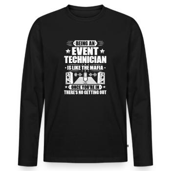 Veranstaltungstechniker Event Technician - Men's Premium Organic Long Sleeve Shirt - black - Front - Nico (187cm)