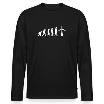 Service Technician Wind Turbines Wind Energy - Men's Premium Organic Long Sleeve Shirt - black - Front - Nico (187cm)