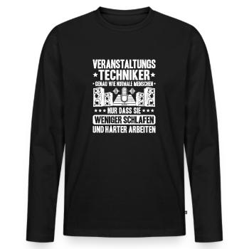 Veranstaltungstechniker Event Technician - Männer Premium Bio Langarmshirt - Schwarz - Vorne - Nico (187cm)
