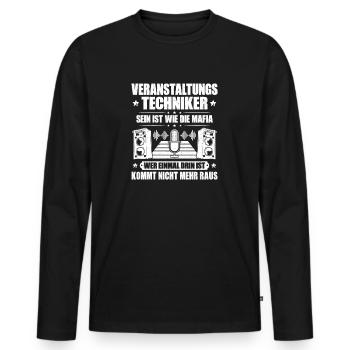 Veranstaltungstechniker Event Technician - Männer Premium Bio Langarmshirt - Schwarz - Vorne - Nico (187cm)
