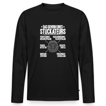 Stuckateur Plasterer Stukkateur Gipser Verputzer - Männer Premium Bio Langarmshirt - Schwarz - Vorne - Nico (187cm)