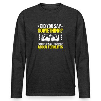 Staplerfahrer Gabelstaplerfahrer Forklift Operator - Männer Premium Bio Langarmshirt - Anthrazit meliert - Vorne - Nico (187cm)