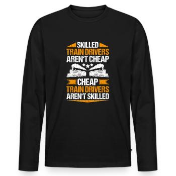 Triebfahrzeugführer Lokführer Train Driver - Men's Premium Organic Long Sleeve Shirt - black - Front - Nico (187cm)