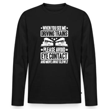 Triebfahrzeugführer Lokführer Train Driver - Men's Premium Organic Long Sleeve Shirt - black - Front - Nico (187cm)