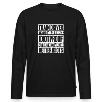 Triebfahrzeugführer Lokführer Train Driver - Men's Premium Organic Long Sleeve Shirt - black - Front - Nico (187cm)
